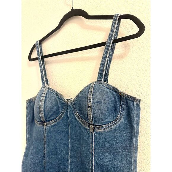 NWT Steve Madden Corset Denim Minidress.  Size L - Picture 5 of 8